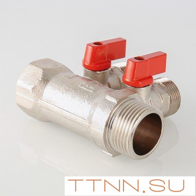 Коллектор с отсекающими кранами Valtec 1"х3 выхода Евроконус 3/4 VTc.580.NE.0603