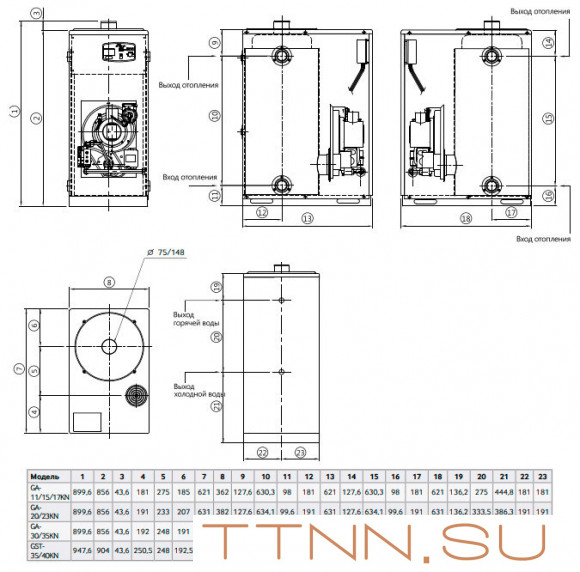 Напольный газовый котел Navien GA-35KN