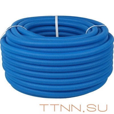 Защита труб диаметром 25 мм STOUT Труба гофрированная ПНД 32 мм (бухта 50м) синяя Защита труб диаметром 25 мм STOUT Труба гофрированная ПНД 32 мм (бухта 50м) синяя