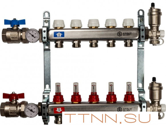 Коллектор с расходомерами STOUT SMS 0907 000005