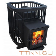 Чугунная печь для бани Варвара "Прима" 16 (К201) панорамная дверь Чугунная печь для бани Варвара "Прима" 16 (К201) панорамная дверь