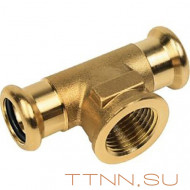 Пресс-фитинг Sanha, бронза, тройник ВПр-ВР-ВПр 35x1x35 для медных труб прессовой Пресс-фитинг Sanha, бронза, тройник ВПр-ВР-ВПр 35x1x35 для медных труб прессовой