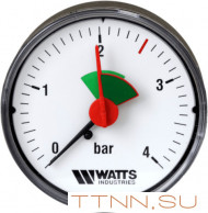 Манометр аксиальный Watts F+R101(MHA) 63/4x3/8" Манометр аксиальный Watts F+R101(MHA) 63/4x3/8"
