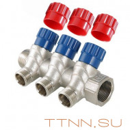 Коллектор с регулировочными вентилями и наружной резьбой Valtec 1*3*1/2 VT.560.N Коллектор с регулировочными вентилями и наружной резьбой Valtec 1*3*1/2 VT.560.N