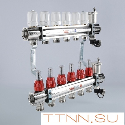 Для отопления VALTEC 1"х12 вых. Евроконус 3/4"с расходомерами в сборе