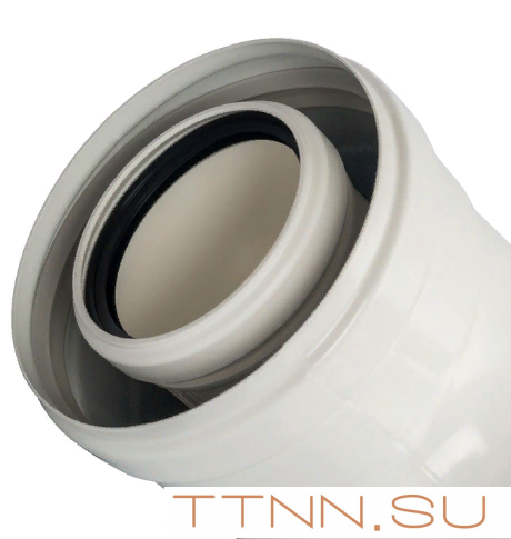 Отвод STOUT 90° DN60 для конденсационного котла Отвод STOUT 90° DN60 для конденсационного котла