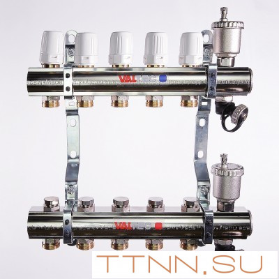 Для отопления VALTEC 1"х5 вых. Евроконус 3/4"