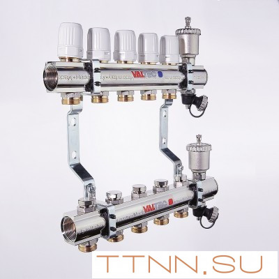 Для отопления VALTEC 1"х7 вых. Евроконус 3/4"