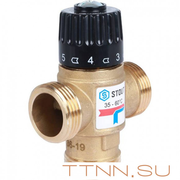 Смесительный клапан STOUT 1 НР 35-60°С KV 1,6 м3/ч