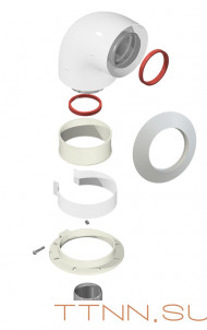 Колено подключения 90 диам. 60/100 для котлов Vaillant Колено подключения 90 диам. 60/100 для котлов Vaillant